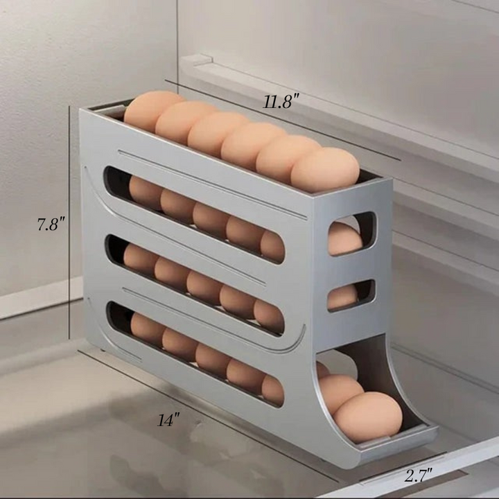 Scrolling Egg Rack Holder Space Saving Egg Storage Case | Bowlift