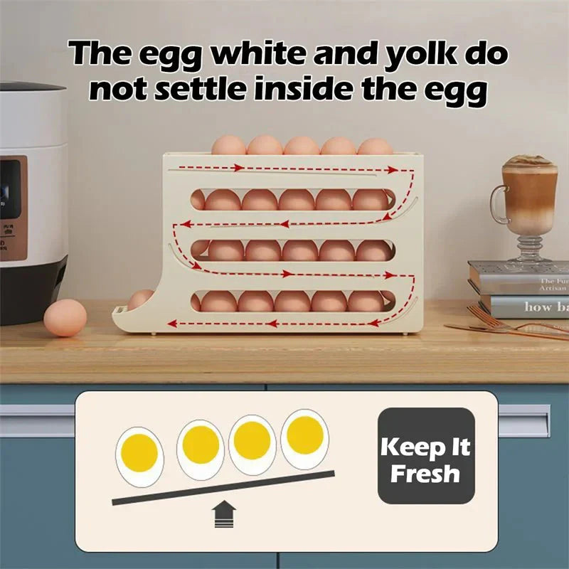 Scrolling Egg Rack Holder Space Saving Egg Storage Case | Bowlift