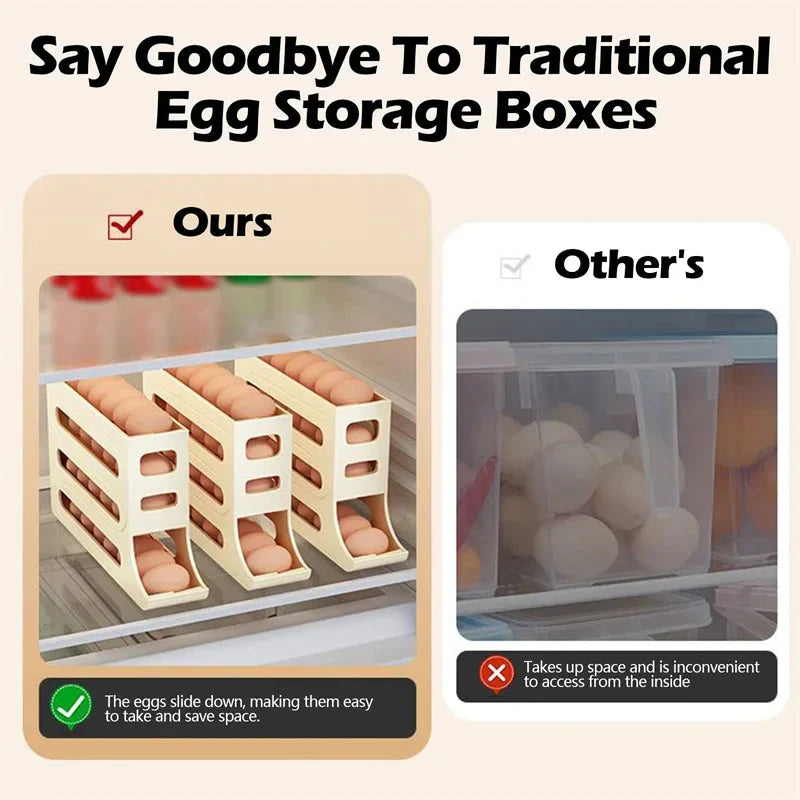 Scrolling Egg Rack Holder Space Saving Egg Storage Case | Bowlift