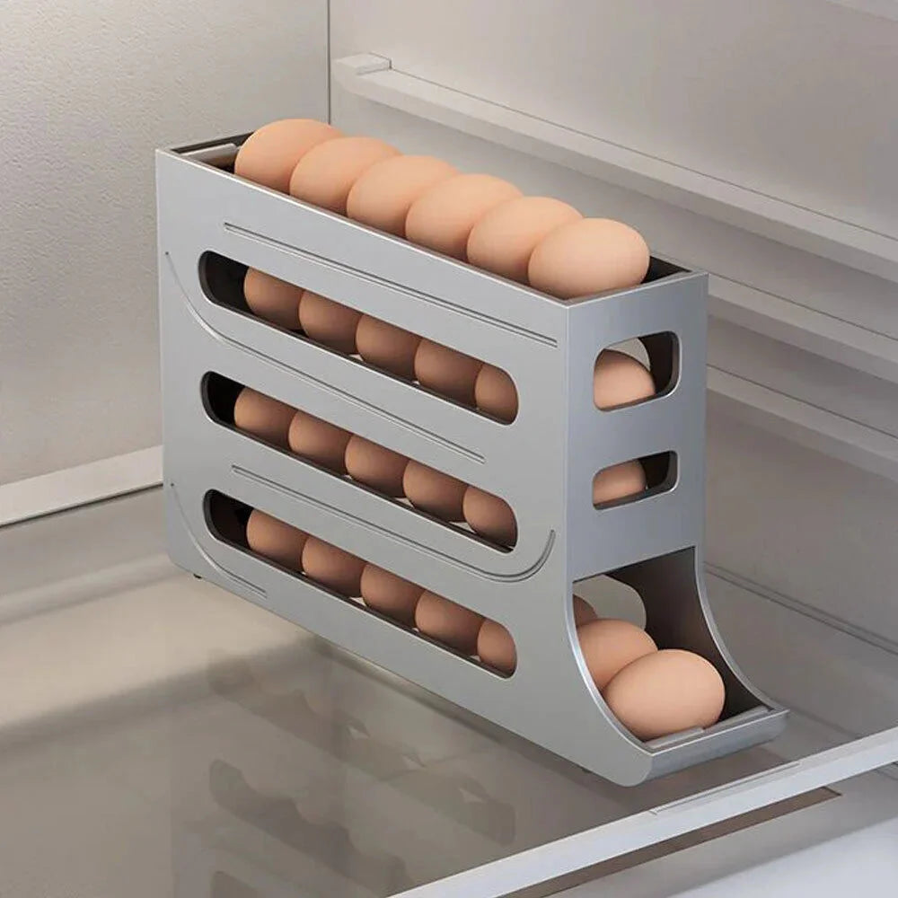 Scrolling Egg Rack Holder Space Saving Egg Storage Case | Bowlift