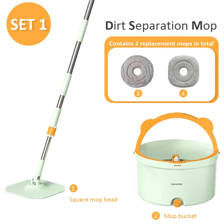 BowLift | Self-Rotating Flat Mop with Bucket - SpinMop