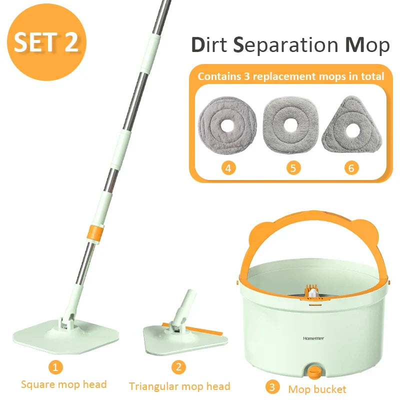 BowLift | Self-Rotating Flat Mop with Bucket - SpinMop