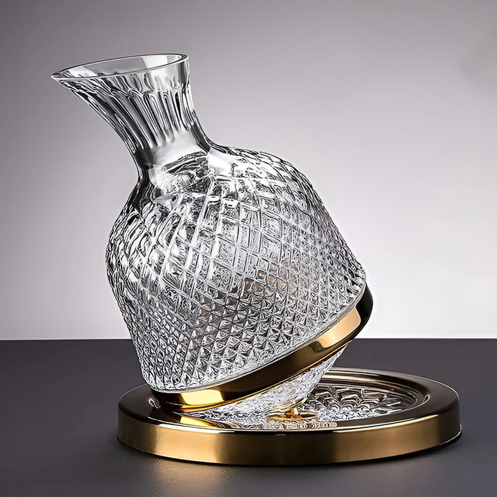 Crystal Glass Carafe – 360° RotataBowlifte and Elegant | 1.5 L Wine and Beverage Dispenser | Bowlift