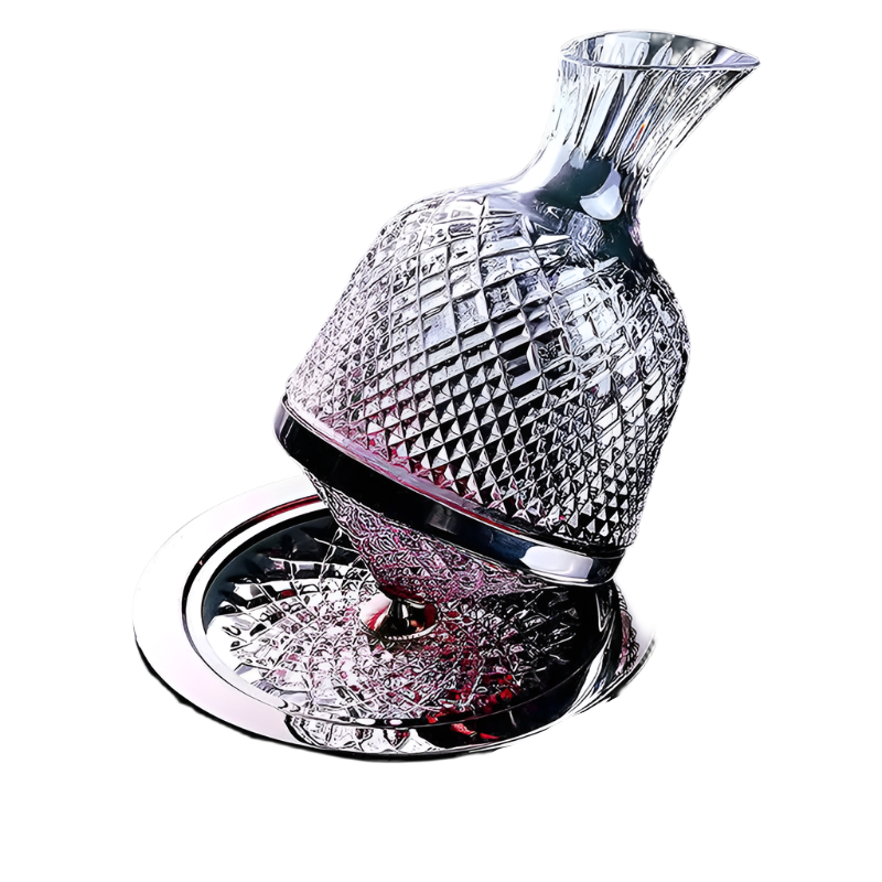 BowLift | Rotating Crystal Decanter at a High Level