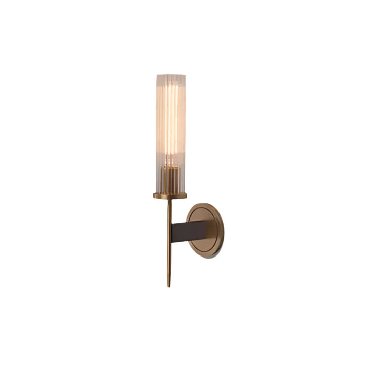 BowLift | Möni | Modern Wall Lamp with Ribbed Glass and Brass Finish