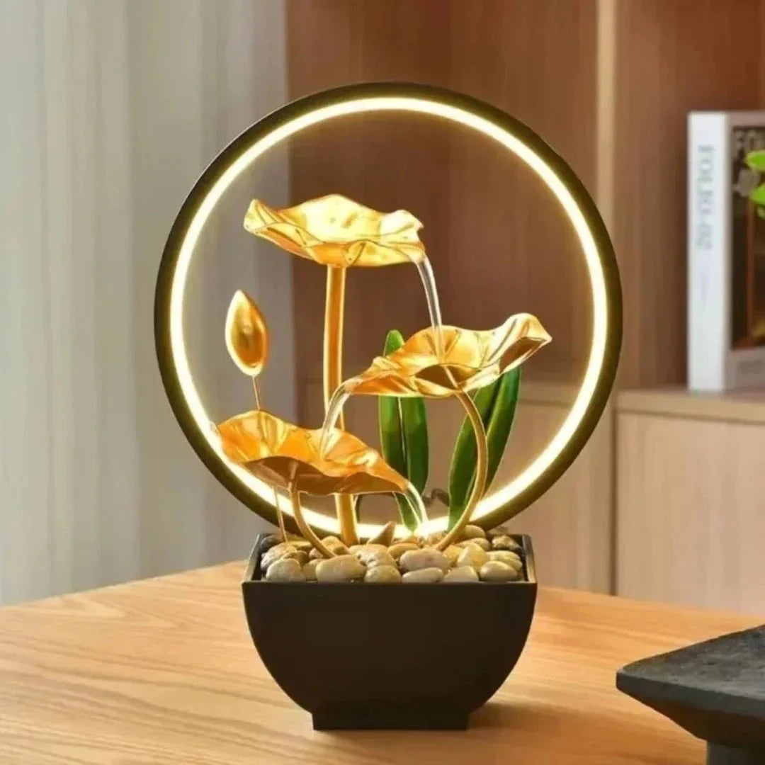 TranquiliGlow - Illuminated Lotus Water Fountain Table Decoration Bowlift