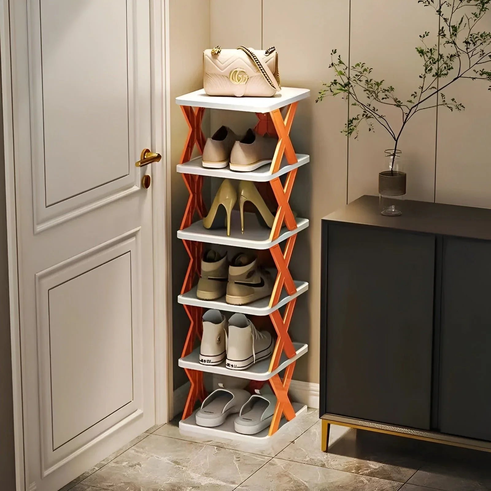 BowLift | Multifunctional and Foldable Shoe Rack for Space-Saving Storage