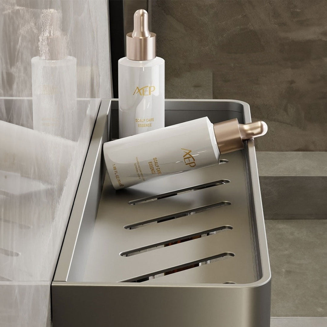 BowLift | Contemporary, elegant bathroom shelves in gray