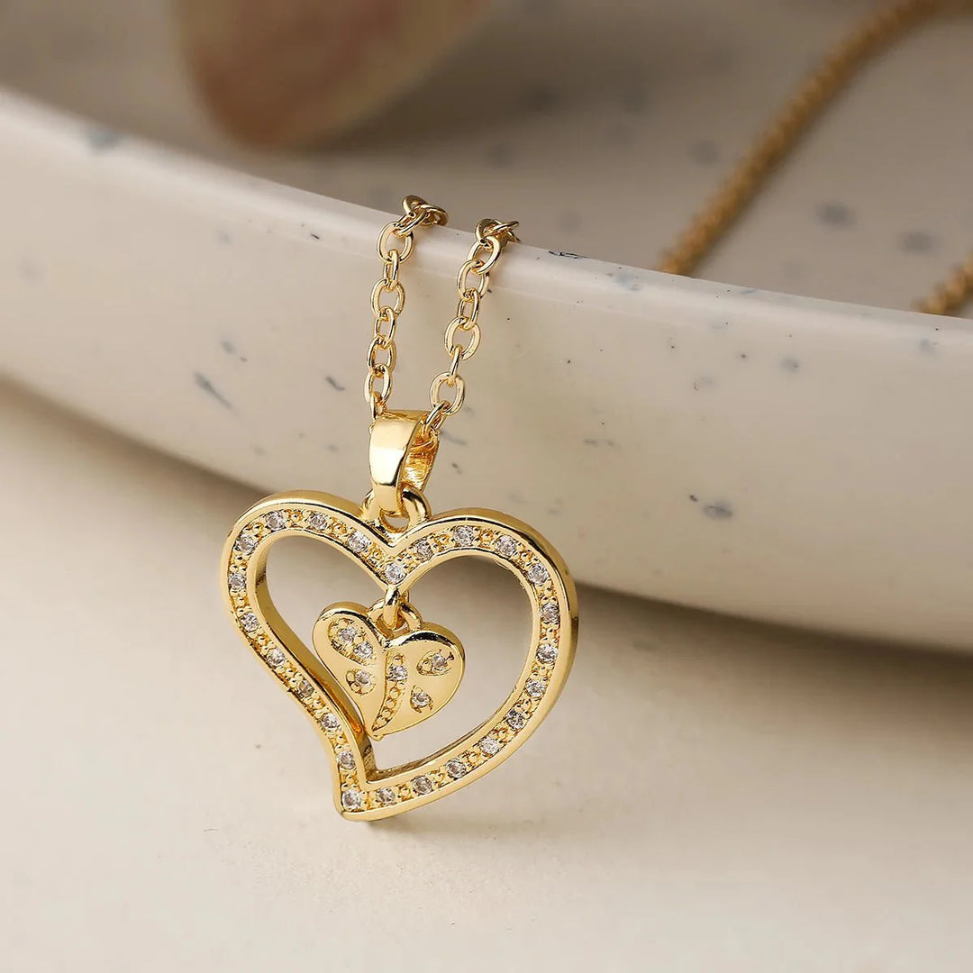 BowLift | Shimmering Diamond Accented Heart Necklaces