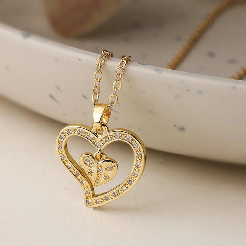 BowLift | Shimmering Diamond Accented Heart Necklaces
