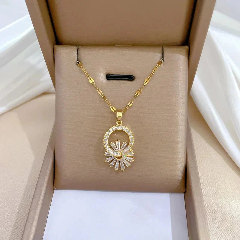 BowLift | Shimmering Floral Diamond Necklace and Earrings