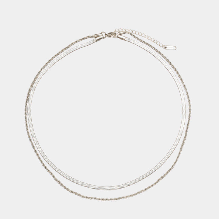 BowLift | Women’s Layered Necklace | Gold Herringbone Choker & Rope Chain | Waterproof