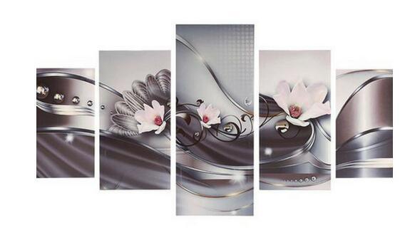 5 Piece Silver Pattern Flowers - GemPaint Kit | Bowlift