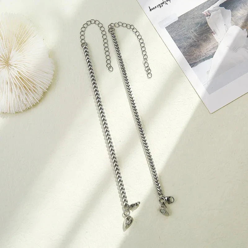 BowLift | Simple Couples Cuban Magnetic Heart Bracelet Set