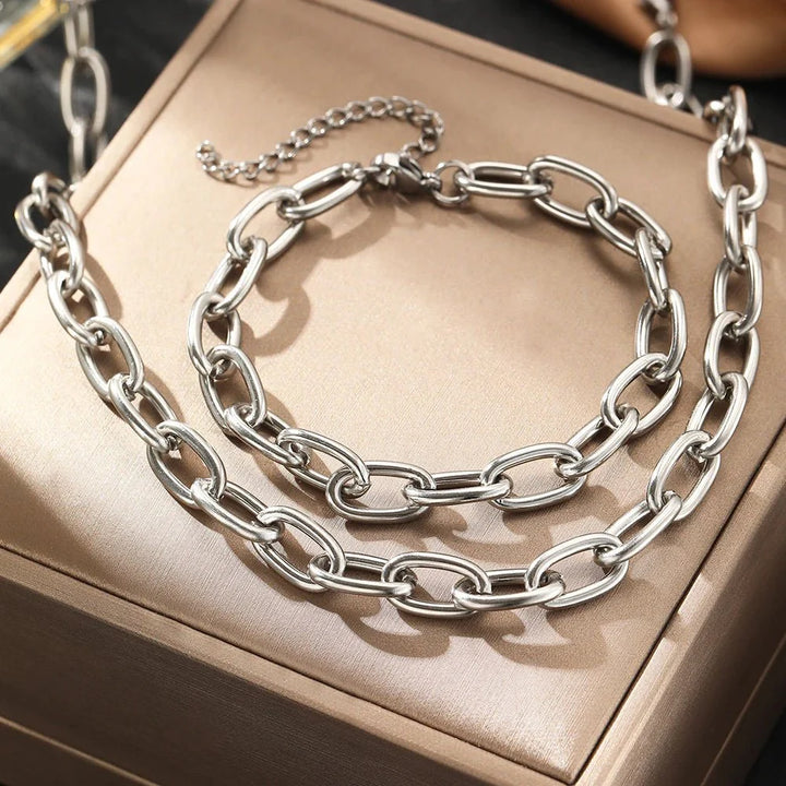 BowLift | Simple Paperclip Necklace & Bracelet Set