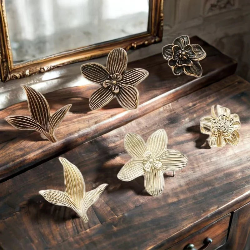Single Hole Creative Petal Cabinet Knobs Furniture Handles Drawer Pull | Bowlift