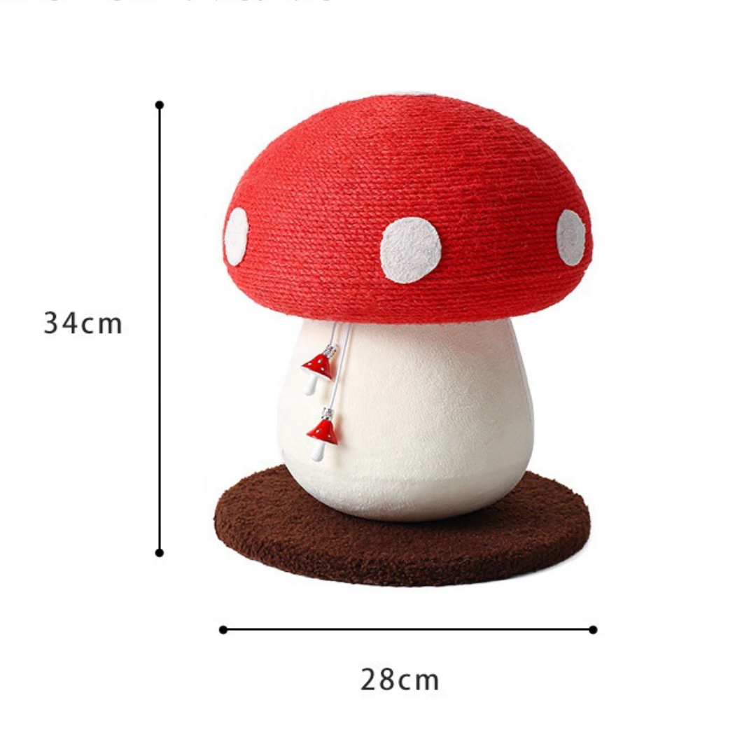 Sisal Fly Agaric Mushroom Cat Scratching Post Bowlift
