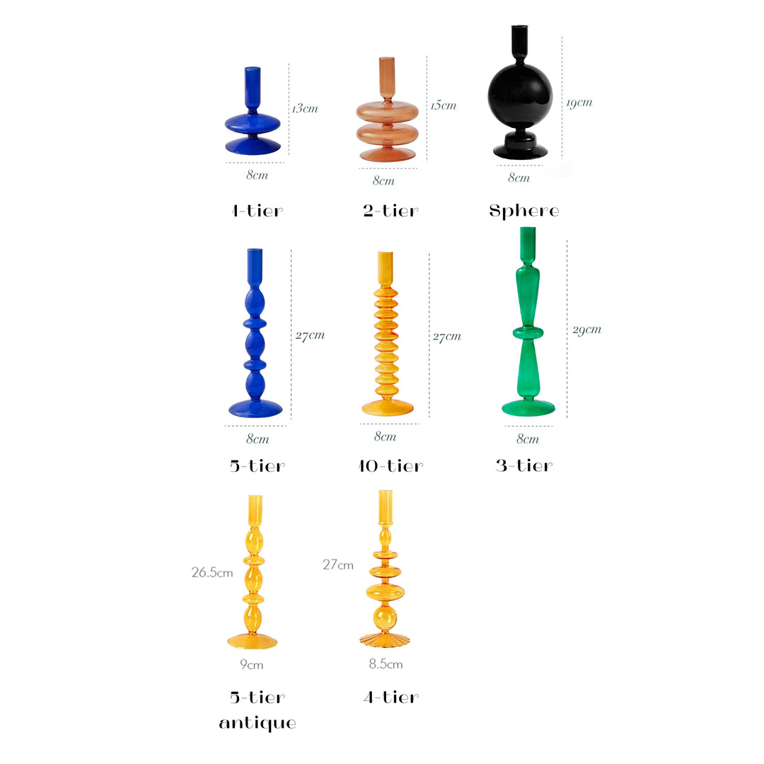 Modern Glass Candleholder-Blue | Bowlift
