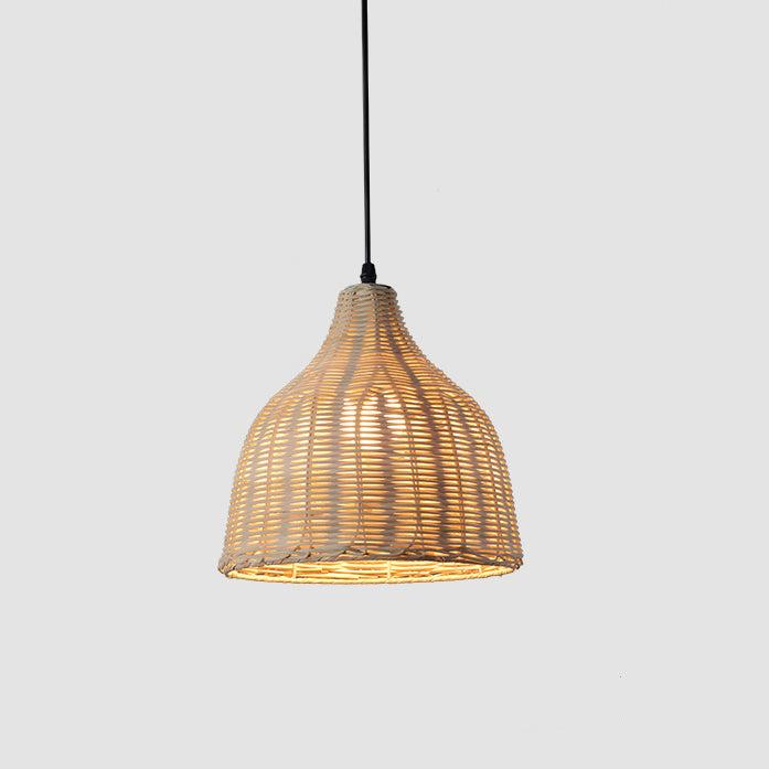 NatureGlow Pendant Lamp - Woven Reed and Bamboo Lighting | Bowlift
