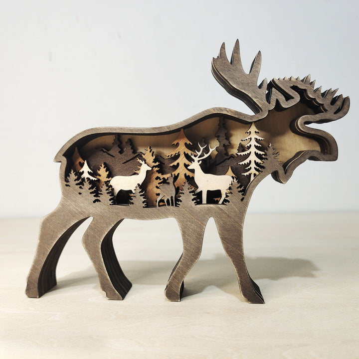 BowLift | Holiday Gift Wooden Animal Carved Lamp Ornament