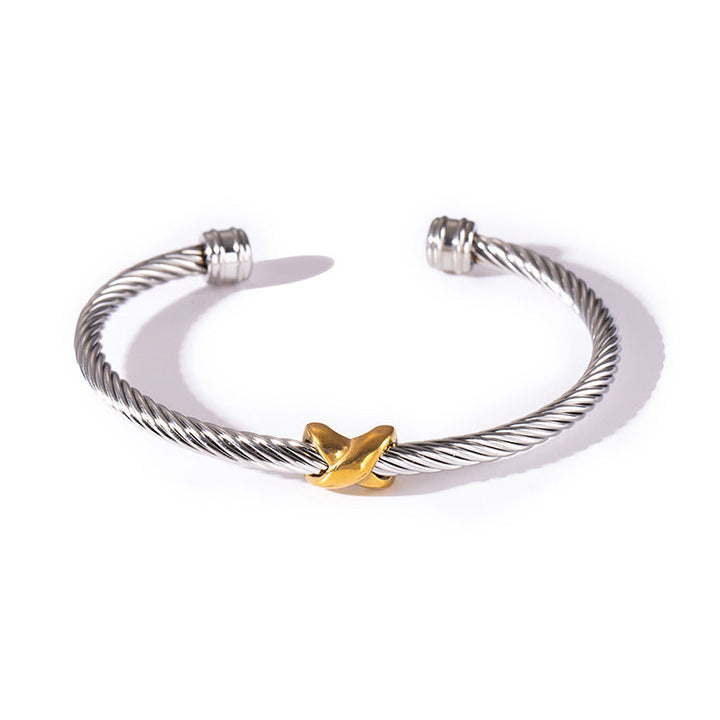 BowLift | Two Tone Knot Twisted Bangle