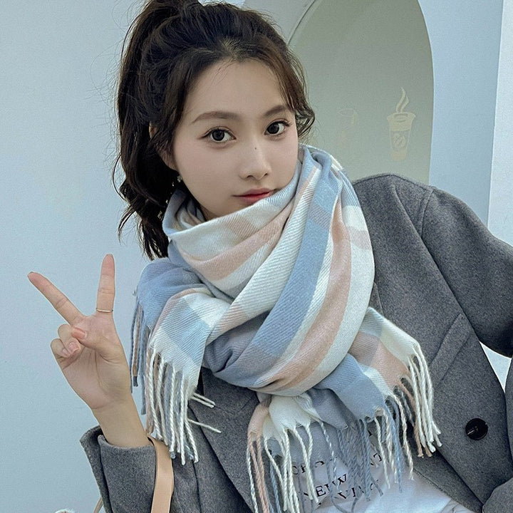 BowLift|Vintage Tassel Plaid Scarf|Women's Warm Fashion Shawl