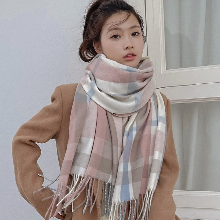 BowLift|Vintage Tassel Plaid Scarf|Women's Warm Fashion Shawl