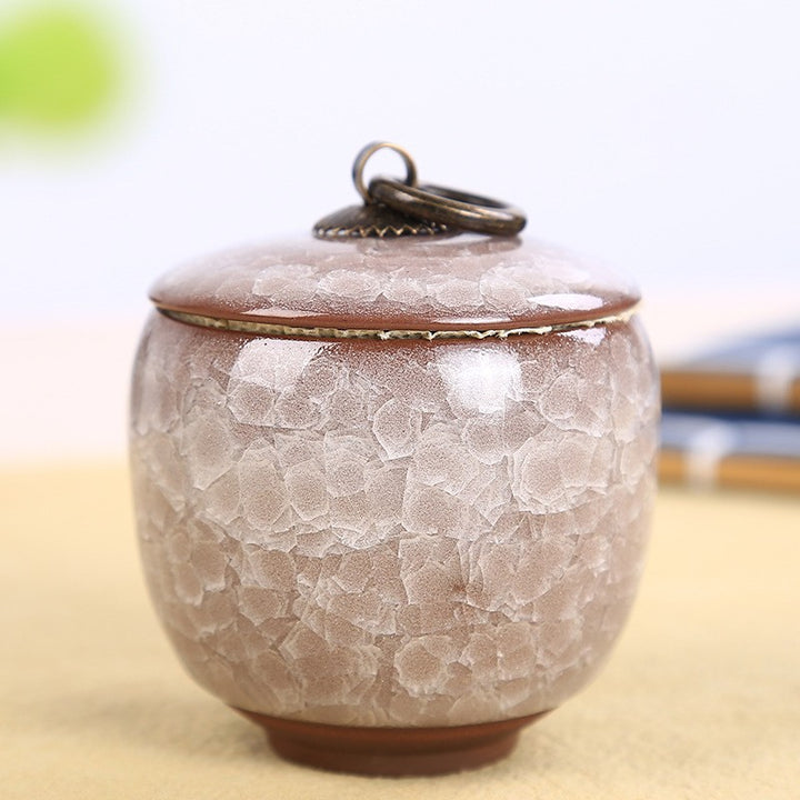 BowLift | Travel Tea Clay Tea Jar with Cracked Sandwich Design