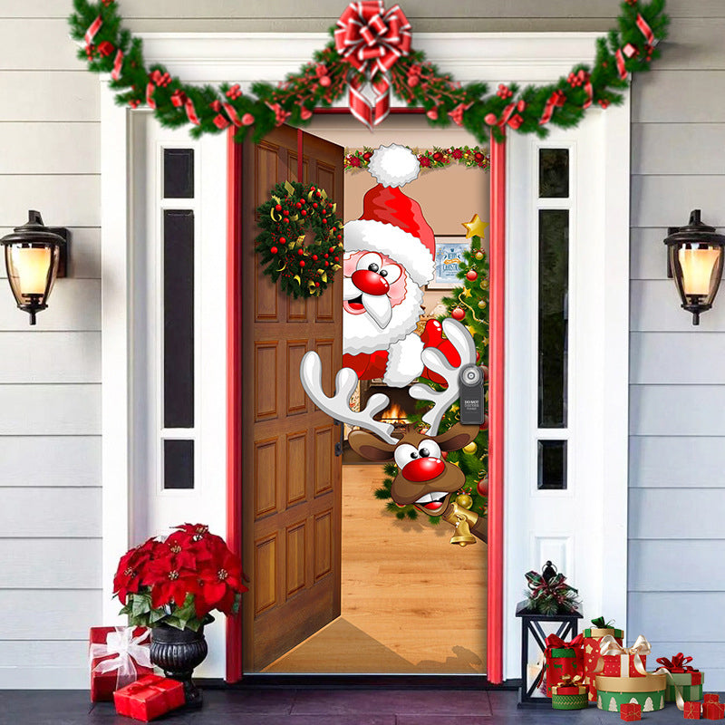 BowLift | Christmas Door Decoration | Fabric Door Cover | Washable & Reusable