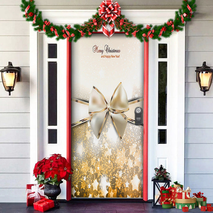 BowLift | Christmas Door Decoration | Fabric Door Cover | Washable & Reusable