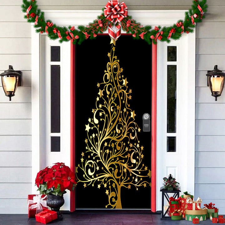 BowLift | Christmas Door Decoration | Fabric Door Cover | Washable & Reusable