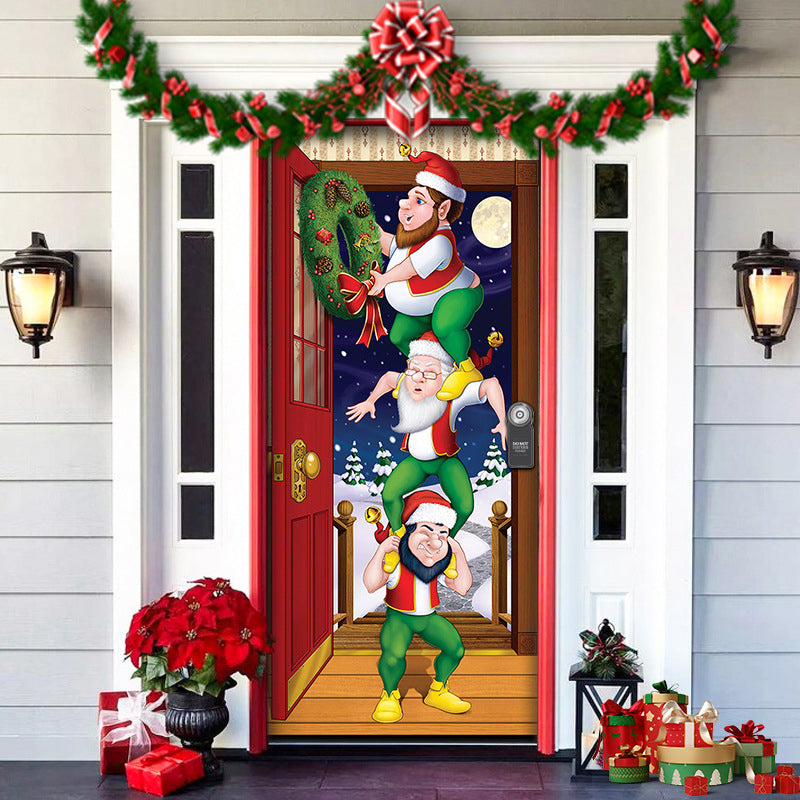 BowLift | Christmas Door Decoration | Fabric Door Cover | Washable & Reusable