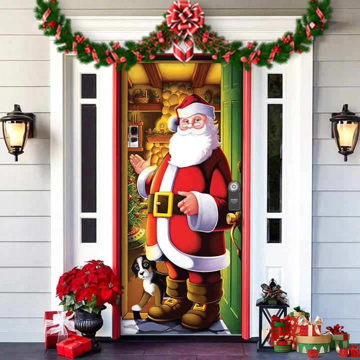 BowLift | Christmas Door Decoration | Fabric Door Cover | Washable & Reusable