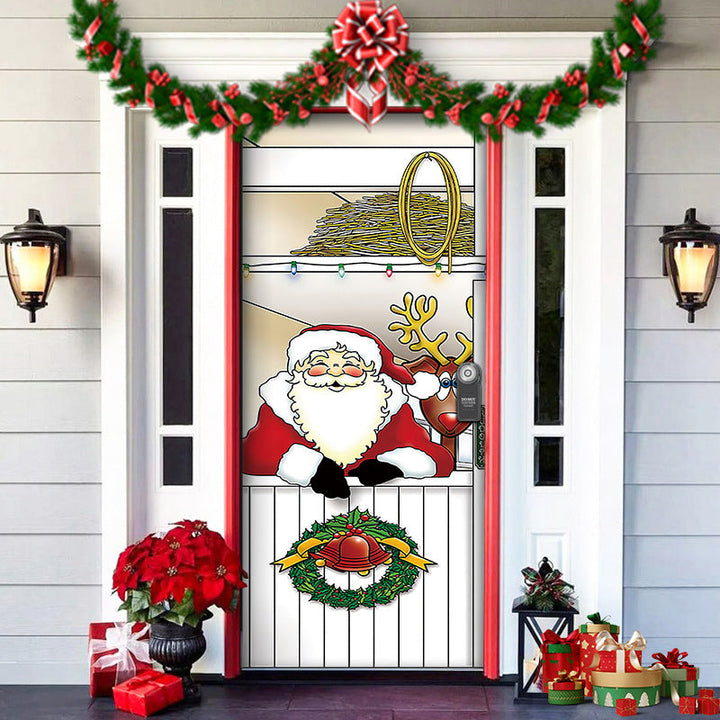 BowLift | Christmas Door Decoration | Fabric Door Cover | Washable & Reusable
