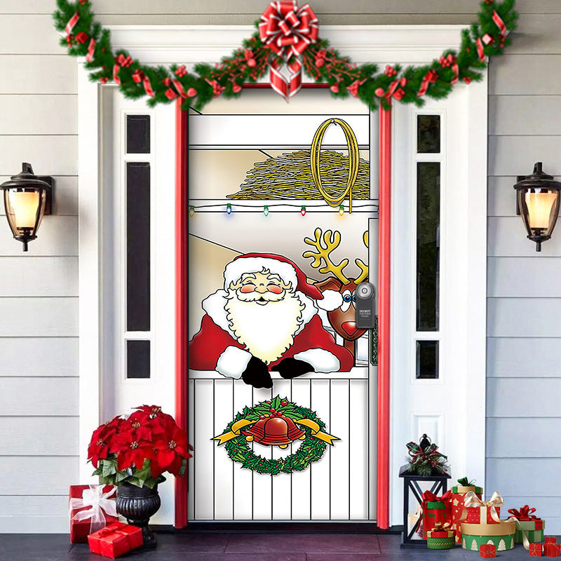 BowLift | Christmas Door Decoration | Fabric Door Cover | Washable & Reusable