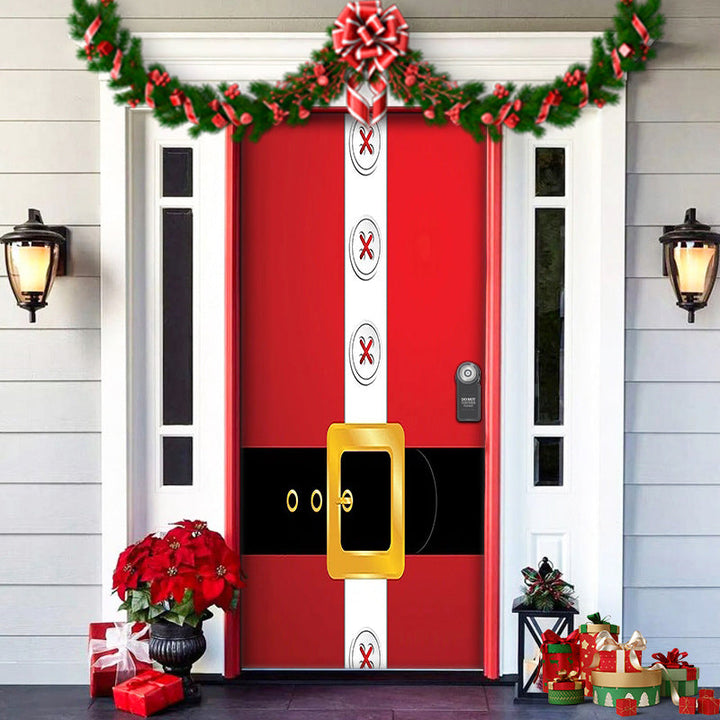 BowLift | Christmas Door Decoration | Fabric Door Cover | Washable & Reusable