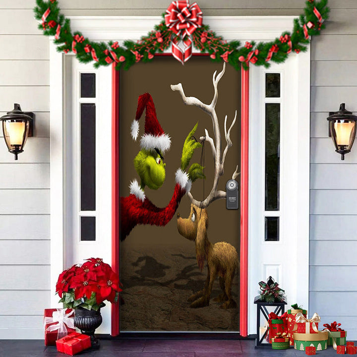 BowLift | Christmas Door Decoration | Fabric Door Cover | Washable & Reusable