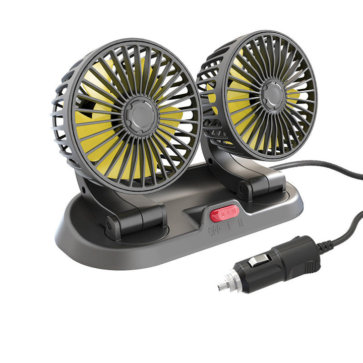 Mini swivel fan with double head for the car | Bowlift
