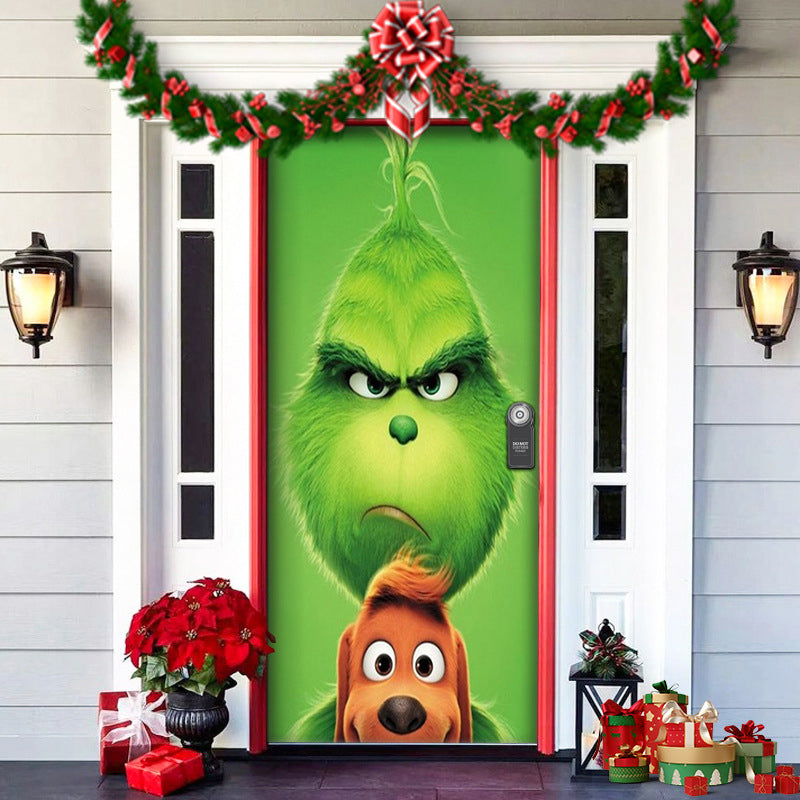 BowLift | Christmas Door Decoration | Fabric Door Cover | Washable & Reusable