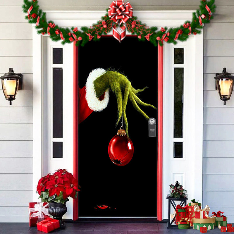 BowLift | Christmas Door Decoration | Fabric Door Cover | Washable & Reusable