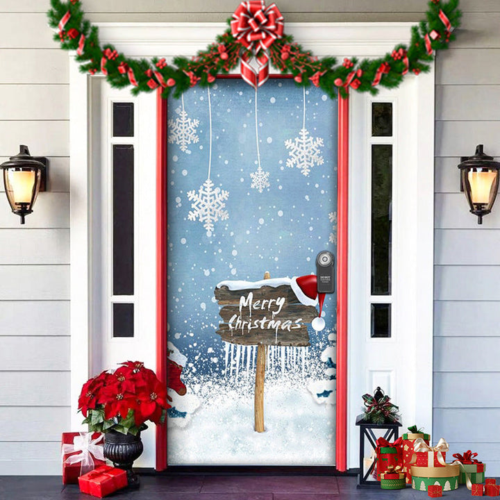 BowLift | Christmas Door Decoration | Fabric Door Cover | Washable & Reusable