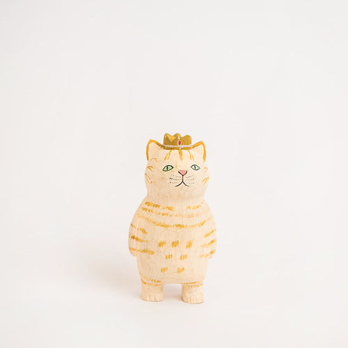 Handmade Cute Cat Wood Carving Ornaments | Bowlift