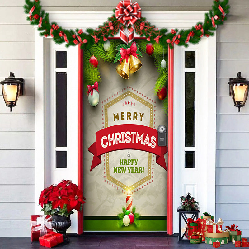 BowLift | Christmas Door Decoration | Fabric Door Cover | Washable & Reusable