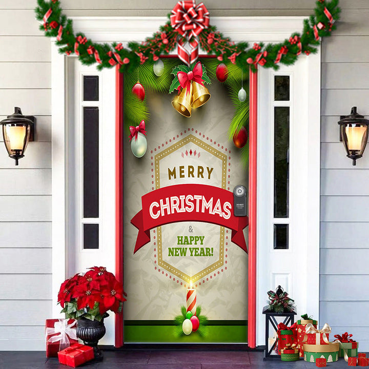 BowLift | Christmas Door Decoration | Fabric Door Cover | Washable & Reusable