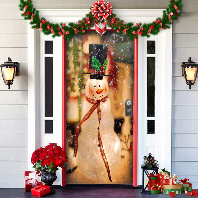 BowLift | Christmas Door Decoration | Fabric Door Cover | Washable & Reusable