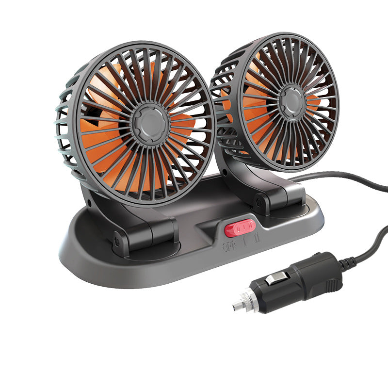 Mini swivel fan with double head for the car | Bowlift