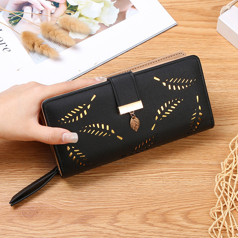 BowLift | Long wallet for women with leaf pattern
