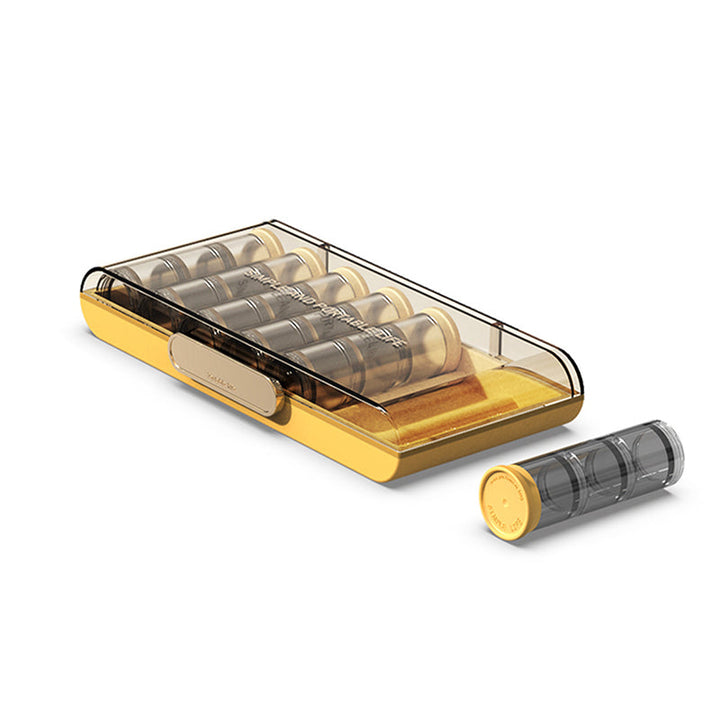 Portable high-capacity weekly pill organizer | Bowlift