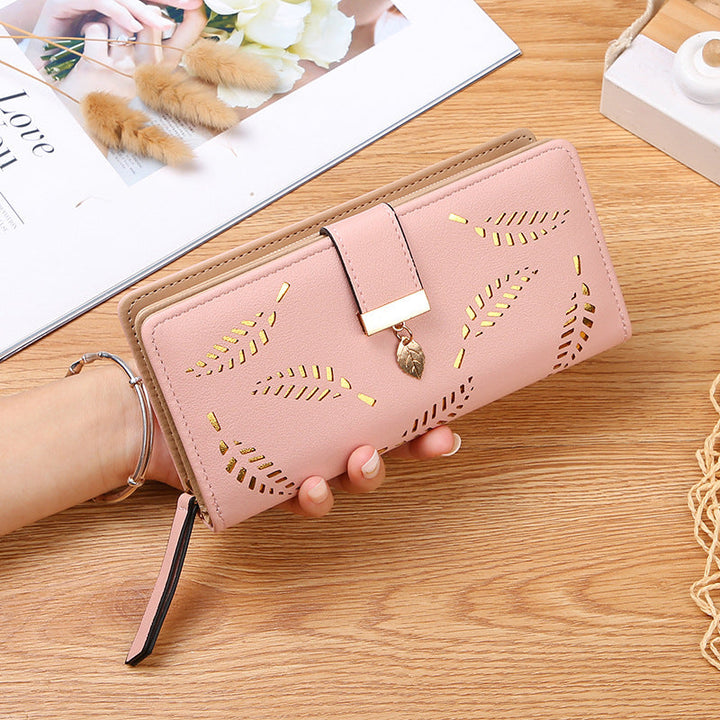 BowLift | Long wallet for women with leaf pattern