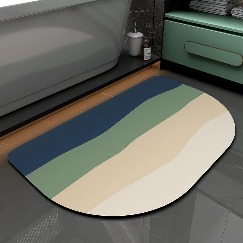 Non Slip Absorbent Stripe Floor Mat, Quick Drying Bathroom Balcony Rug | Bowlift